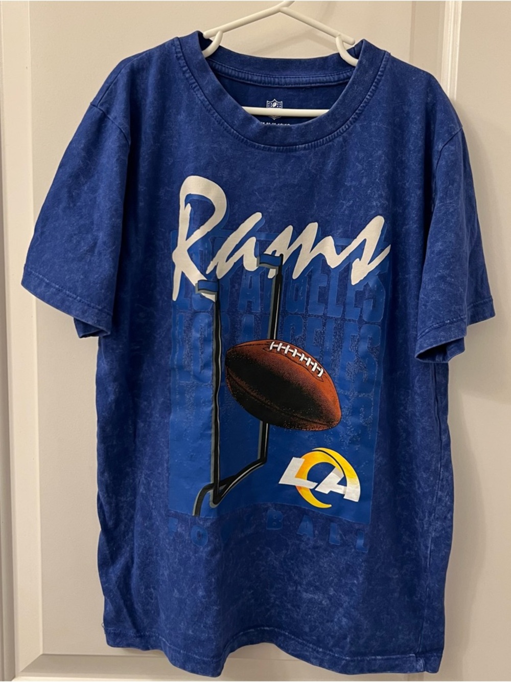 NFL LA Rams Kids sz M 10/12 Blue Tie Dye Shirt